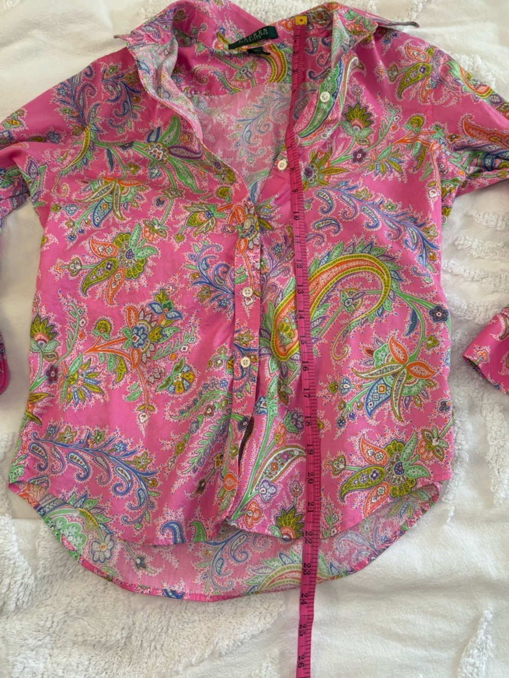 Ralph Lauren Pink Paisley Button-Down Shirt - Picture 12 of 13